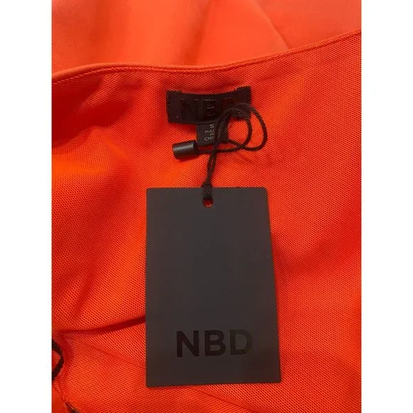 NBD Aaliyah Bodysuit Red Orange Women's Size Small - Picture 12 of 12